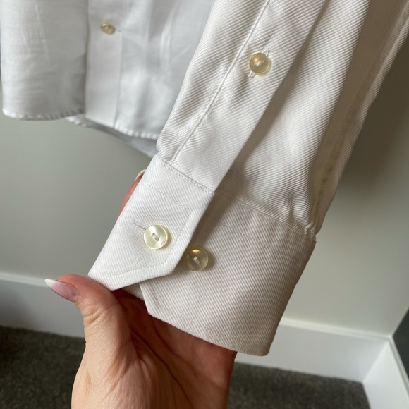 ETON Contemporary Fit Textured Mens Long Sleeve Dress Shirt Size 15 White - Picture 4 of 6